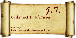 Gröschl Tímea névjegykártya
